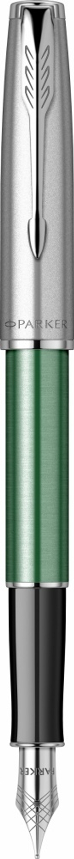Перьевая ручка Parker Sonnet Essentials Green SB Steel CT 2169362, перо: F, цвет чернил black, в подарочной упаковке.