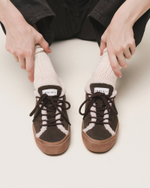 Замшевые кеды INUIKII Shearling Low Dark Brown на меху