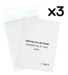 Фотография — Комплект FEP-пленок SMOLA А4 для 3D принтера (210х297 мм, 100 мкм, 3 шт)