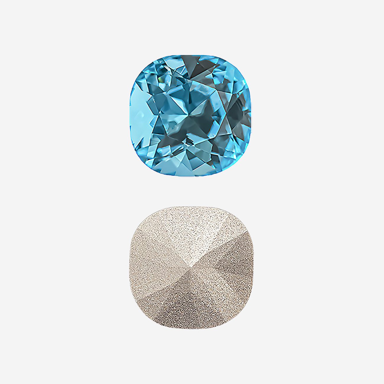 Кристалл Кушон (Сushion), оттенок "Индиголит"/"Indicolite", 10мм