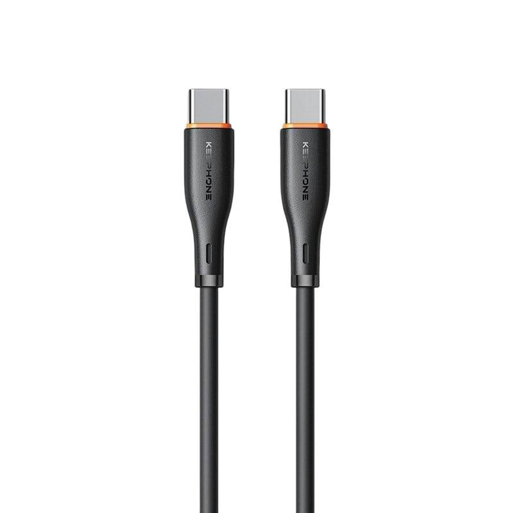 Usb Кабель-зарядка Type-C на Type-C Keephone Liquid Silicone DC-23014 60W 1м силиконовый черный