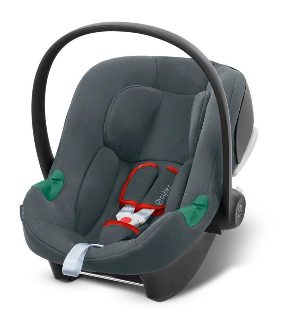 Коляска 3 в 1 Cybex Priam IV Rosegold complete и автокресло Aton B2 i-Size Steel Grey Leaf Green