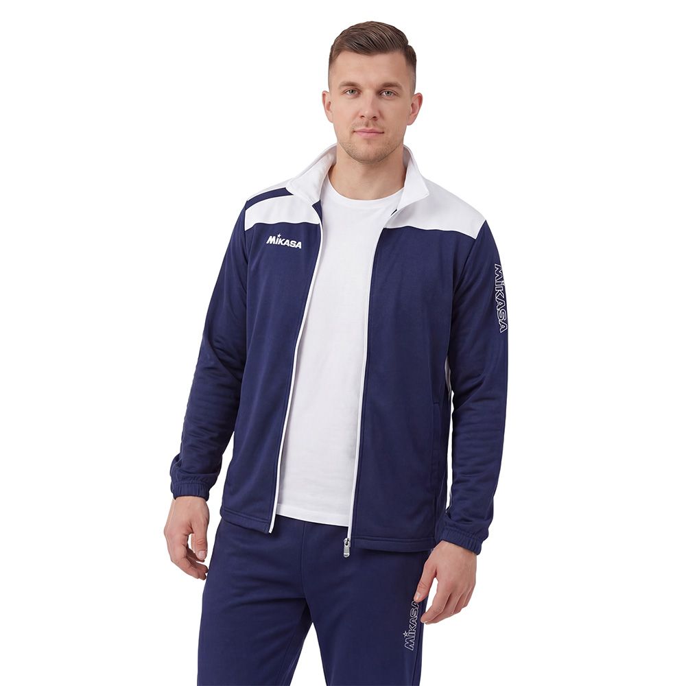 Костюм спорт. муж. MIKASA MT707/MT701-061-L, р. L, 100% полиэстер, темносине-белый