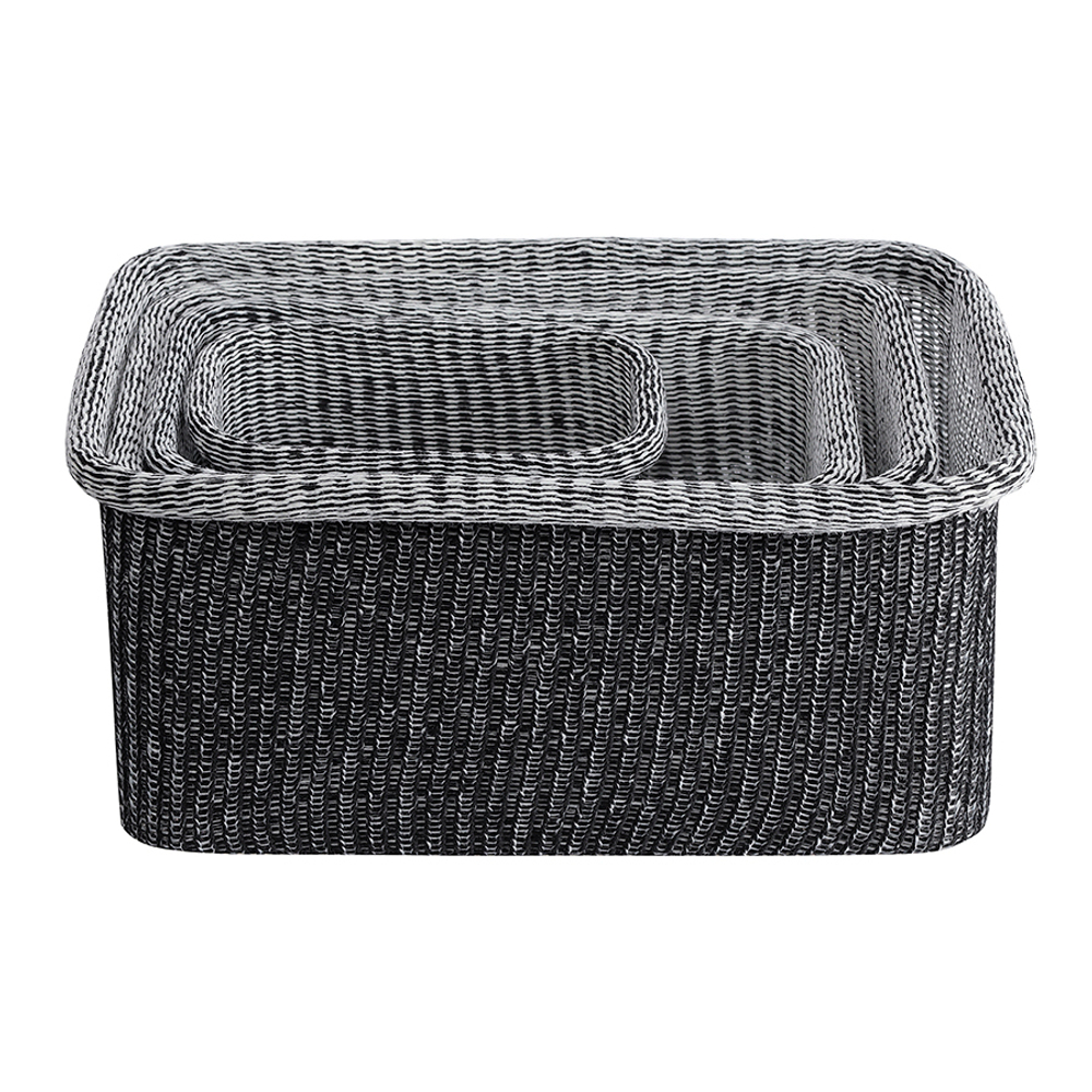 Набор из 4 корзин для хранения Sustainable collection, черный