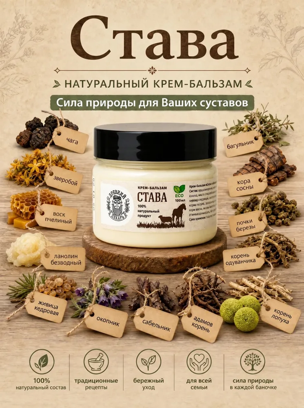 Крем-бальзам для суставов Става