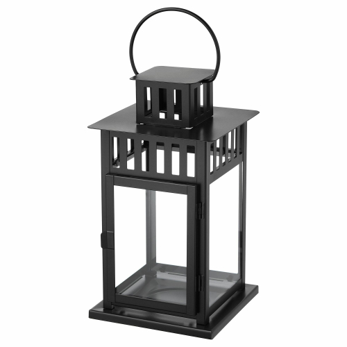 Подсвечник фонарь IKEA BORRBY (БОРБЮ), Черный, Металл, 28 см