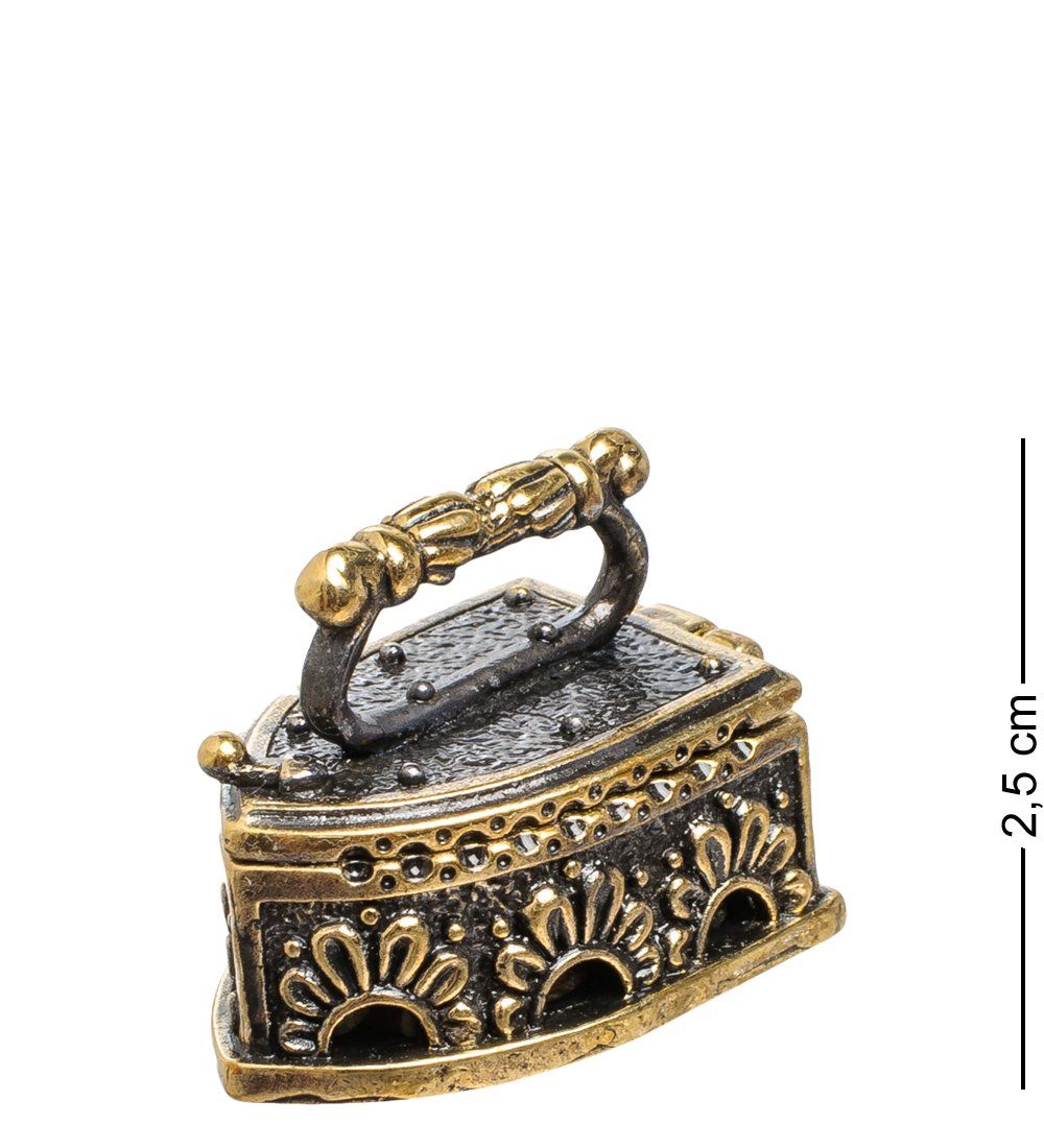Народные промыслы AM-1482 Фигурка «Утюг с галечкой» (латунь, янтарь)