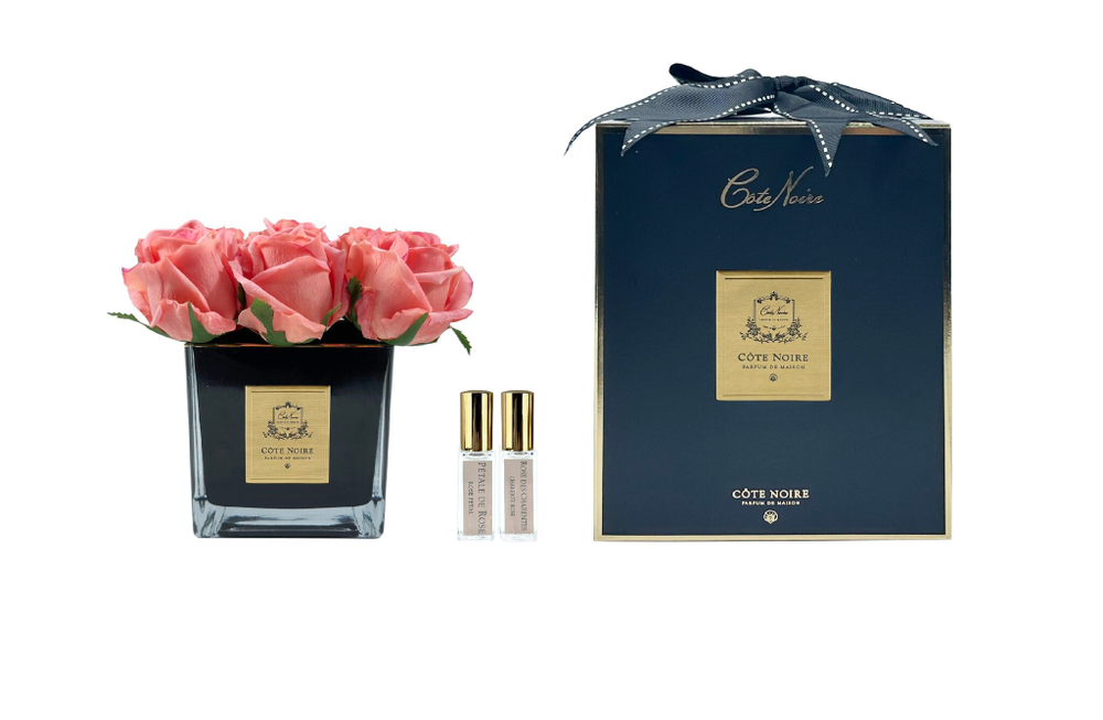 SQUARE 9 ROSE peachБукет 9 Cote Noire Розовый / Черный / Золотой