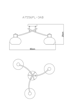 Люстра потолочная Arte Lamp Latona A7556PL-3AB