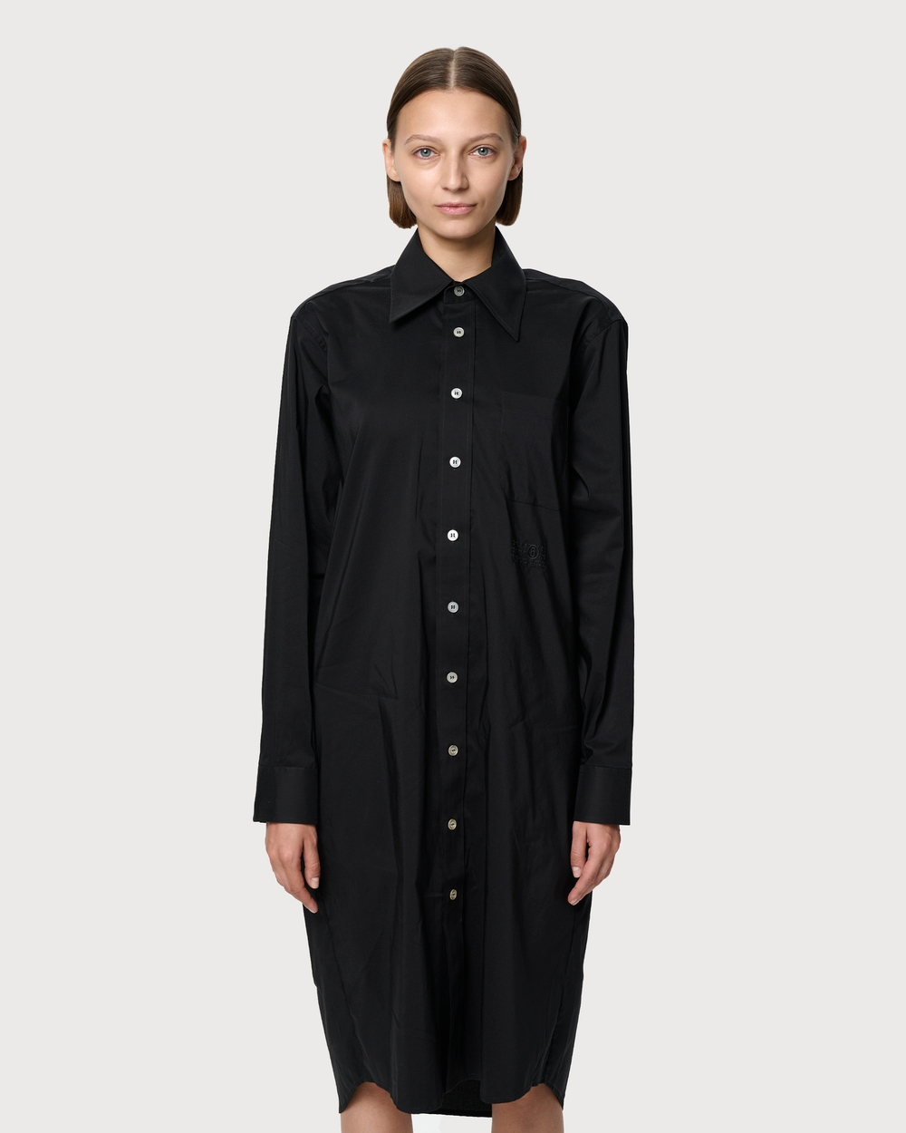 MM6 MAISON MARGIELA ПЛАТЬЕ-РУБАШКА С ПРИНТОМ НА СПИНЕ