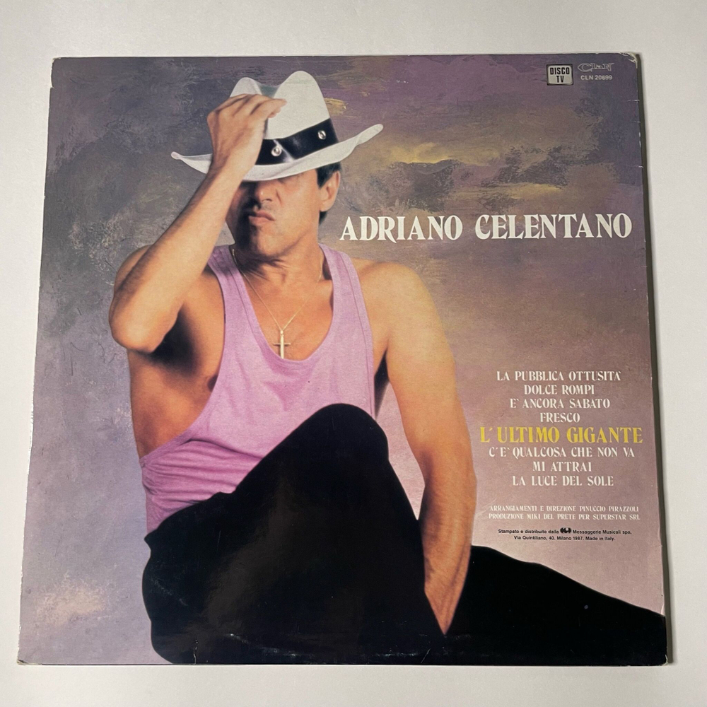 Винтажная виниловая пластинка LP Adriano Celentano La Pubblica Ottusita (Italy 1987)