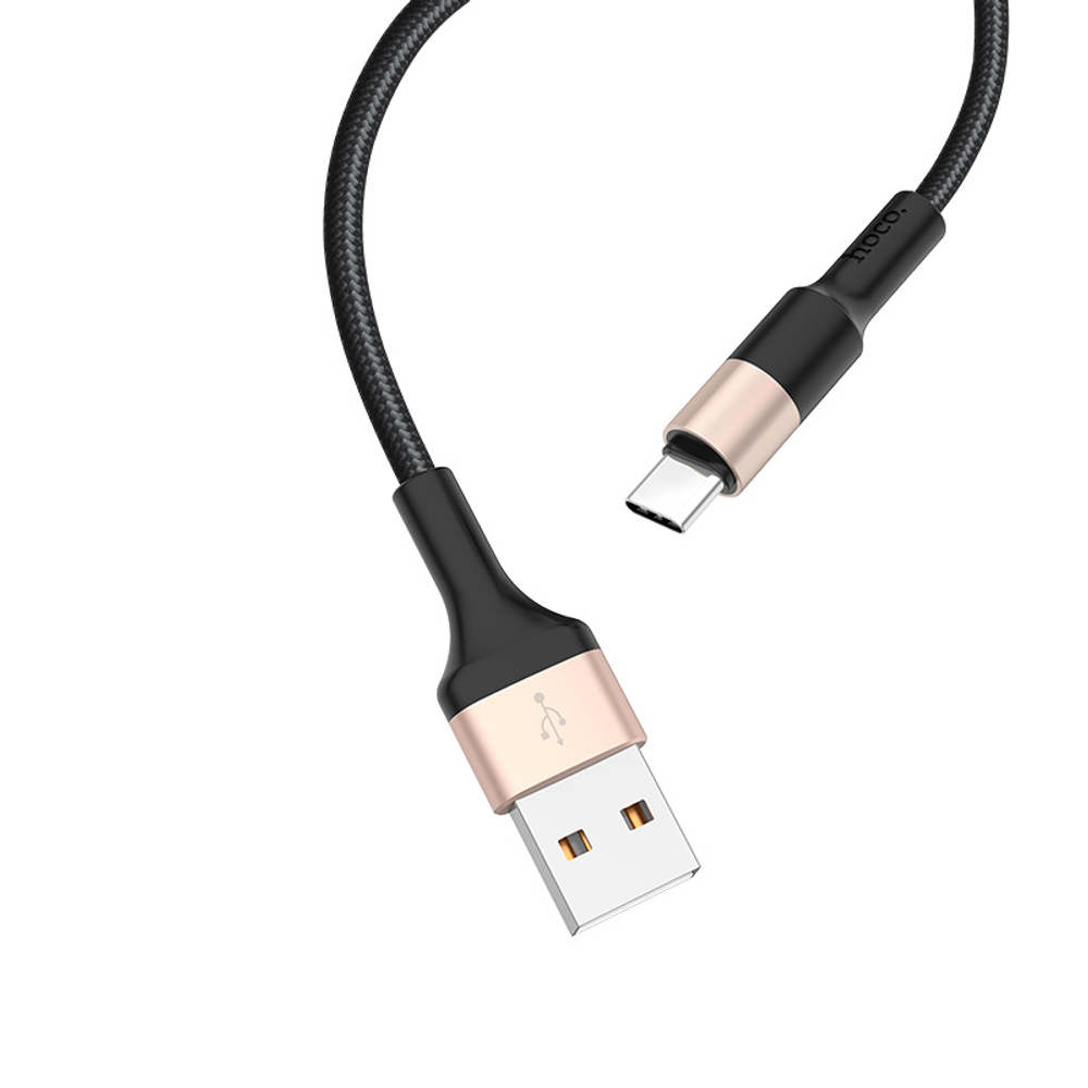 Кабель HOCO X26 USB-Type-C 2A 1м Nylon Black/Gold