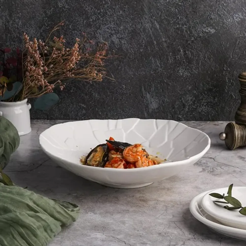 Салатник 1100 мл d 25 см h6 см Texture Style белый фарфор P.L. Proff Cuisine [3]