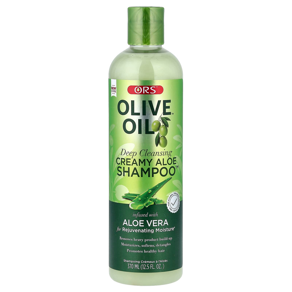 ORS, Olive Oil™, глубоко очищающий крем-шампунь с алоэ и алоэ, 370 мл (12,5 жидк. унции)