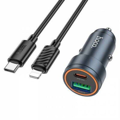 Автомобильное зарядное устройство на lighting Z57A PD30W+QC3.0 (metal grey)
