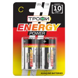 Батарейки Трофи LR14-2BL ENERGY POWER Alkaline | Батарейки Щелочные (Алкалиновые)