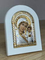 Казанская БМ, икона арочная, белое дерево 60x75
