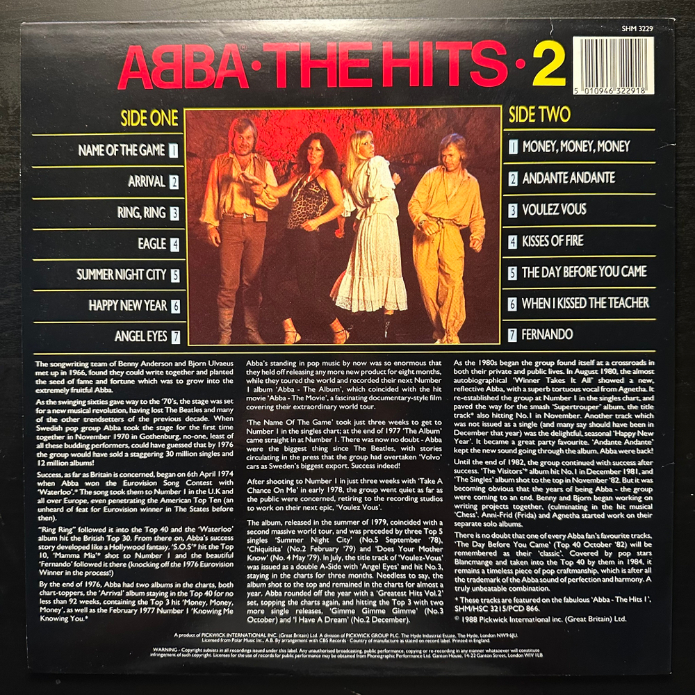 ABBA - The Hits 2 (Англия 1988г.)