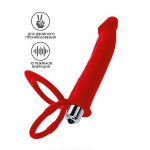Красная вибронасадка на пенис для двойного проникновения 19см ToyFa Black&Red 901412-9