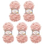 Пряжа Alize (Ализе) Puffy Fine / уп.5 мот. по 100 г, 14м, 161 пудра A