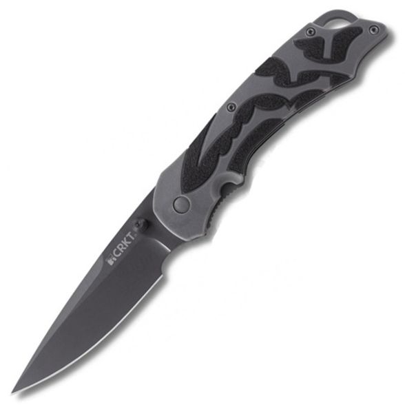 Цена наПолуавтоматический складной нож Moxie Silver, CRKT 1102, сталь 8Cr14MoV Black Oxide, рукоять термопластик/резина, серый