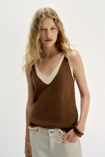 КОМБИНИРОВАННЫЙ ТРИКОТАЖНЫЙ ТОП — ZARA