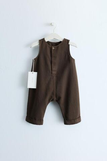 ZARA TIMELESS — ОДНОТОННЫЙ КОМБИНЕЗОН ИЗ ТВИЛА, ТЕМНО-КОРИЧНЕВЫЙ