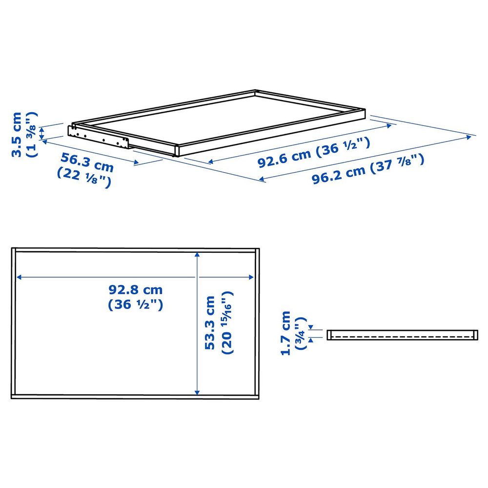 Полка выдвижная IKEA KOMPLEMENT (КОМПЛЕМЕНТ), Серо-бежевый, 100x58 см