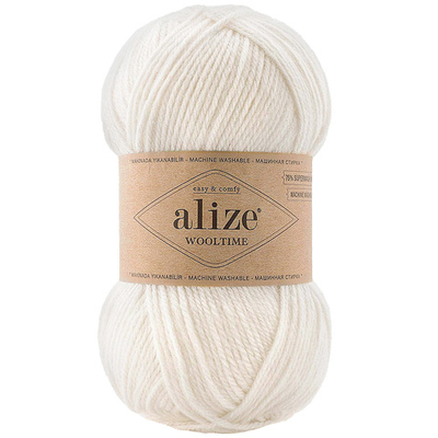 Пряжа Alize (Ализе) Wooltime / уп.5 мот. по 100 г, 200 м, 55 белый