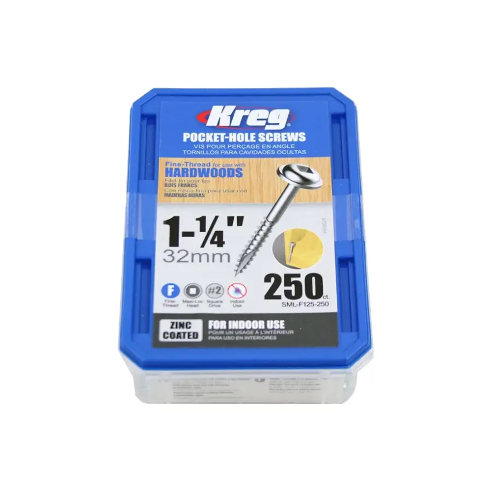 Шурупы с мелким шагом 1-1/4", 250 шт Kreg SML-F125-250-INT
