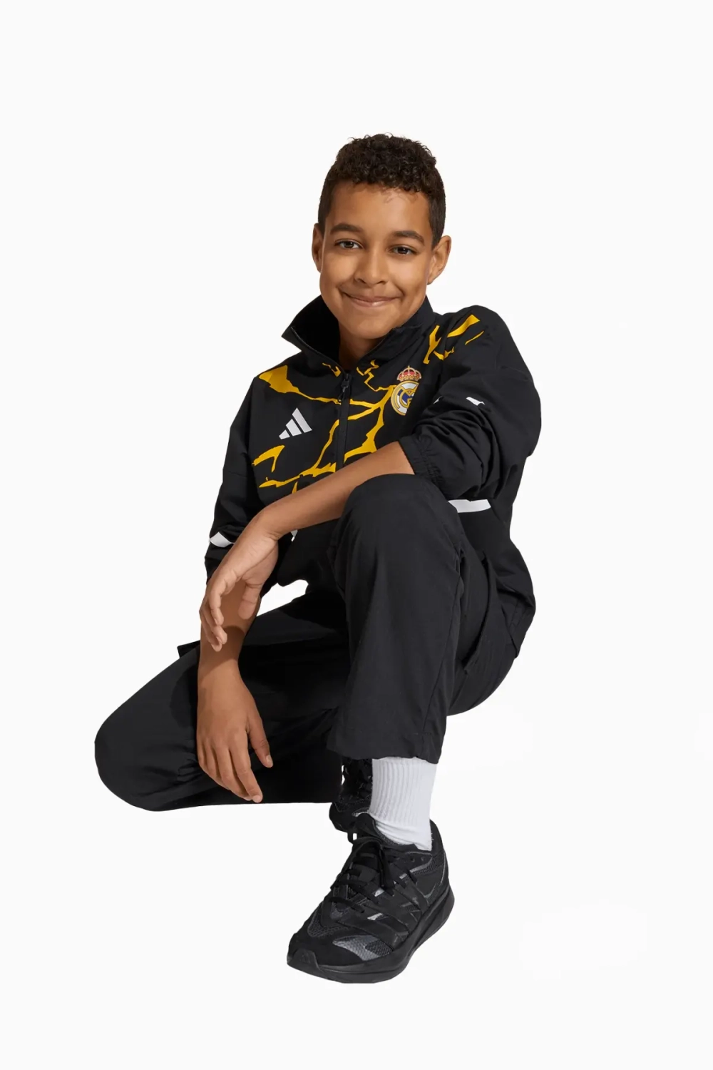 Ветровка adidas Real Madrid x Marvel 25/26 Z.N.E. Anthem Junior - черный