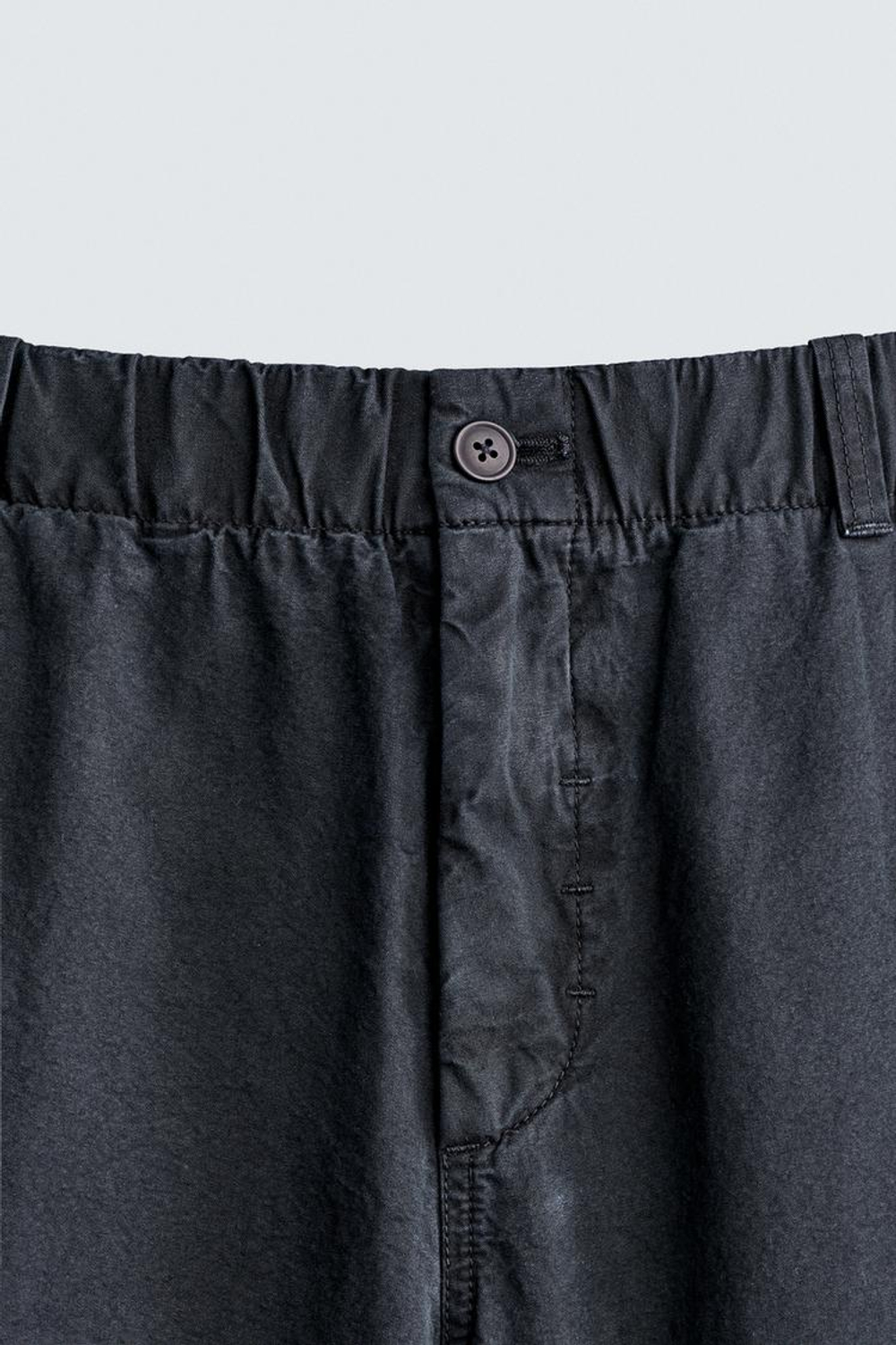 ZARA БРЮКИ PARACHUTE СВОБОДНОГО КРОЯ, СЕРО-СИНИЙ