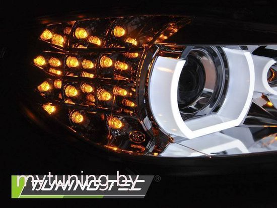 Передние фары для BMW 3 E90 / E91 (09-11) хромированные под штатный ксенон