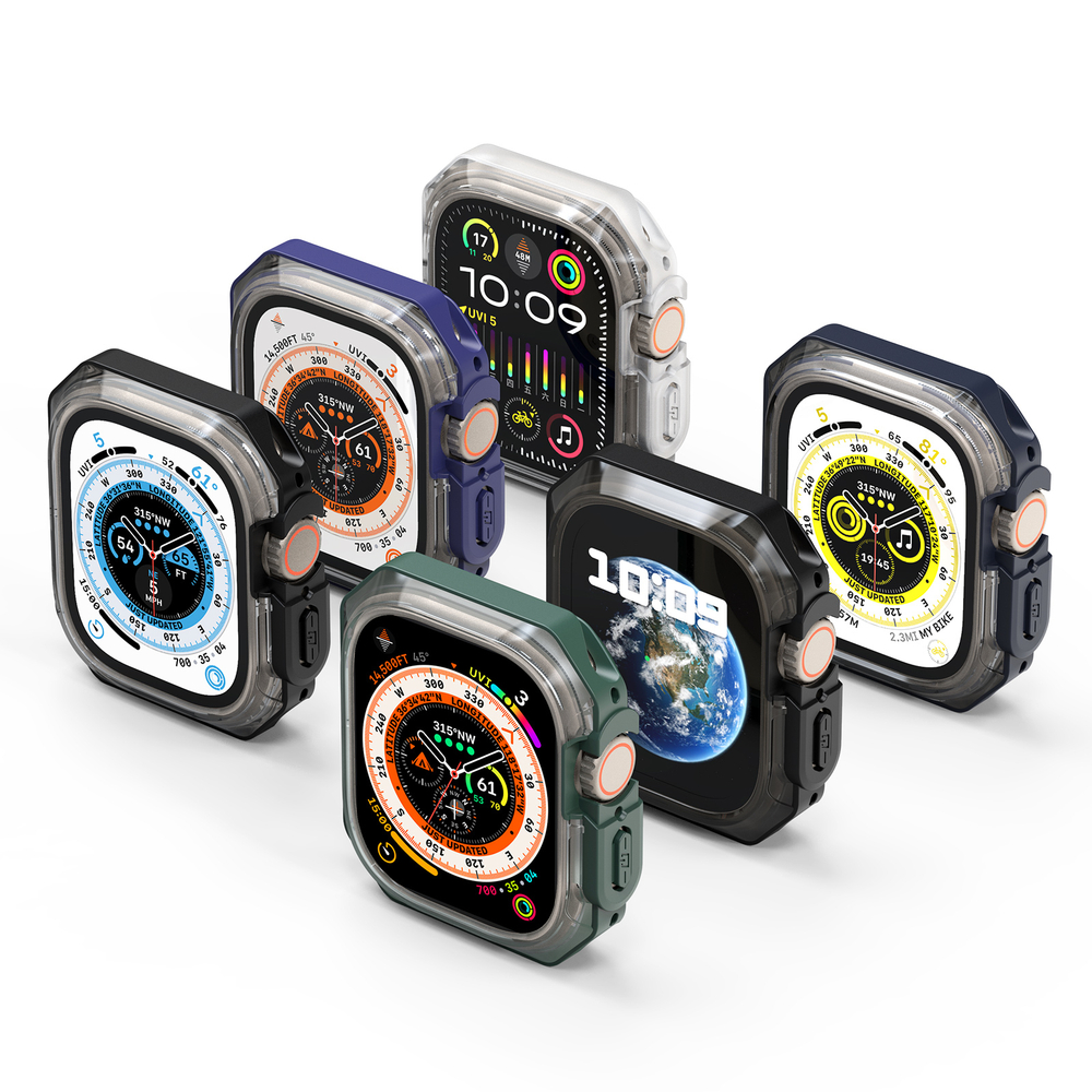 Чехол-бампер прозрачный с черными вставками от Dux Ducis для часов Apple Watch 42 мм на модели 10 серии, серия Tamo Series Case