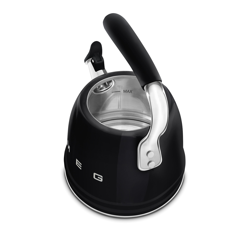 Чайник со свистком 2.3л Smeg черный