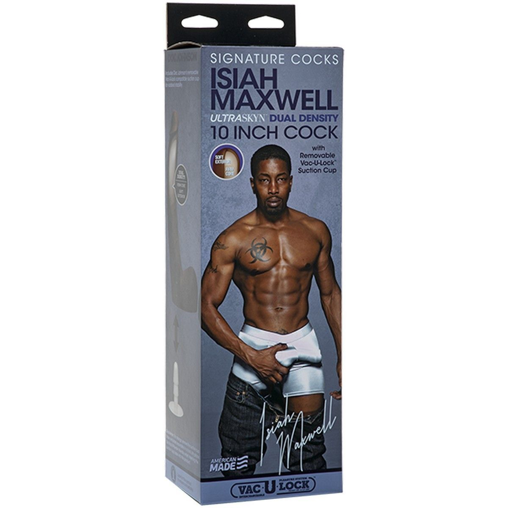 Коричневый фаллоимитатор-реалистик Signature Cocks Isiah Maxwell со съемной присоской - 26 см. (Цвет: коричневый)