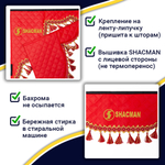 Ламбрекен с косынками двусторонние Shacman (экокожа, красный, красные кисточки)