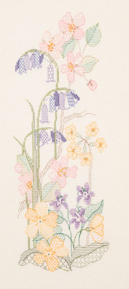 Набор для вышивания нитками Derwentwater Designs, Seasons Panel -Spring, 29х13 см Набор для вышивания нитками Derwentwater Designs, Seasons Panel -Spring, 29х13 см