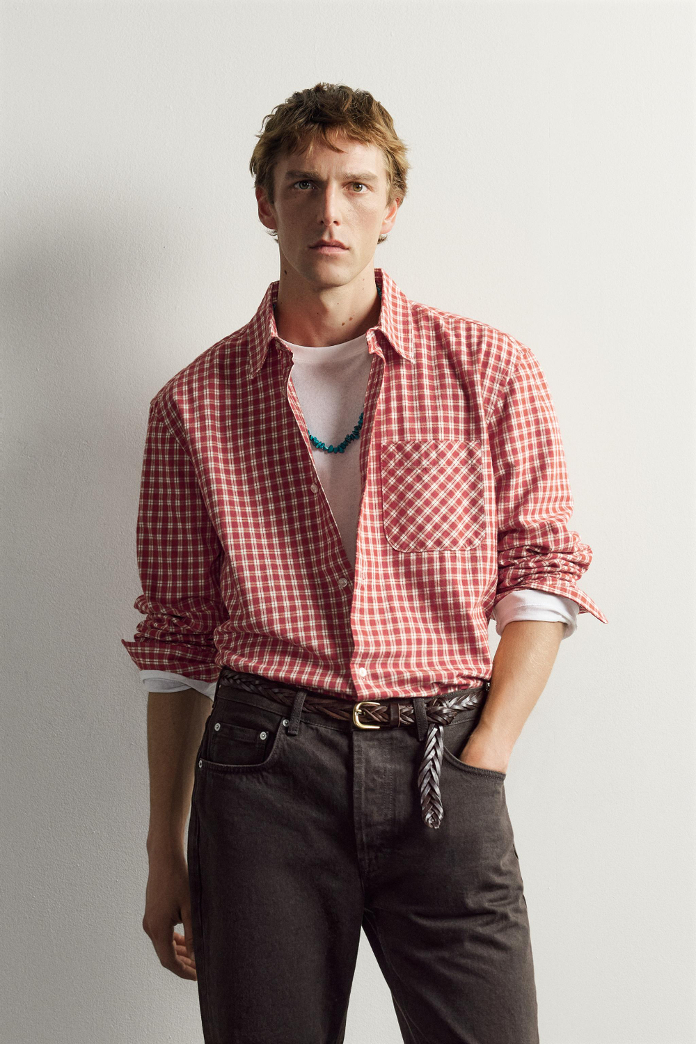 РУБАШКА В КЛЕТКУ TWILL X AARON LEVINE X ZARA — ZARA