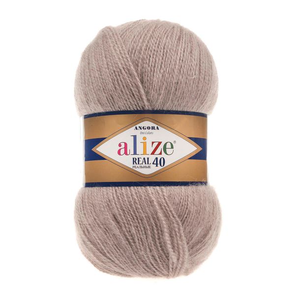 Пряжа Alize (Ализе) Angora Real 40 / уп.5 мот. по 100 г, 430м, 541 бежевый A