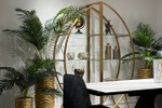 Стеллаж Garda Decor Полусфера прозрачное стекло, золото блестящий 71*48*202 см