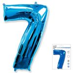 Шар (40"/102 см) Цифра "7" Синий в упаковке / Seven