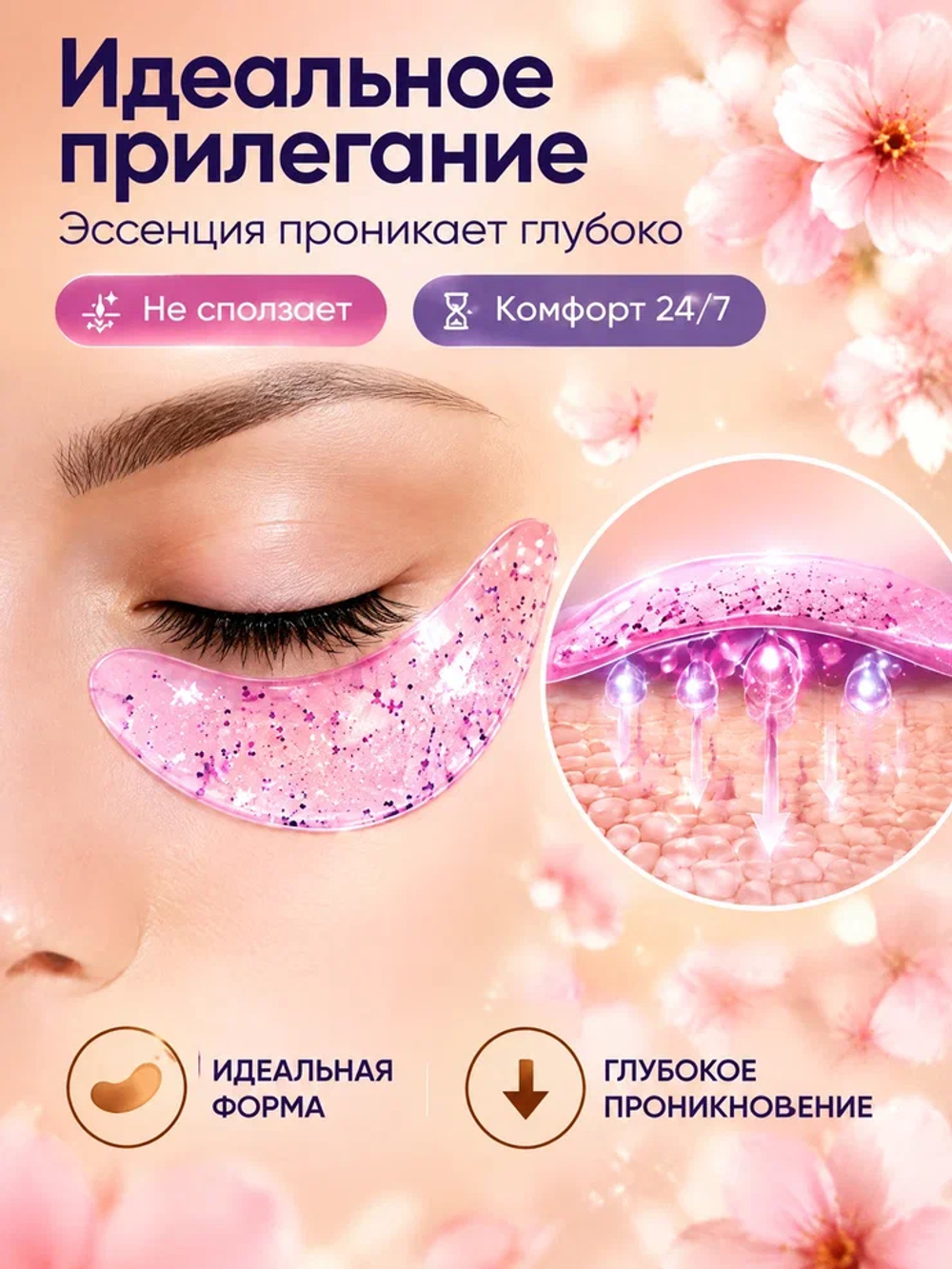 Маска-патчи для зоны вокруг глаз KORMESIC с пептидом, 7.5 г