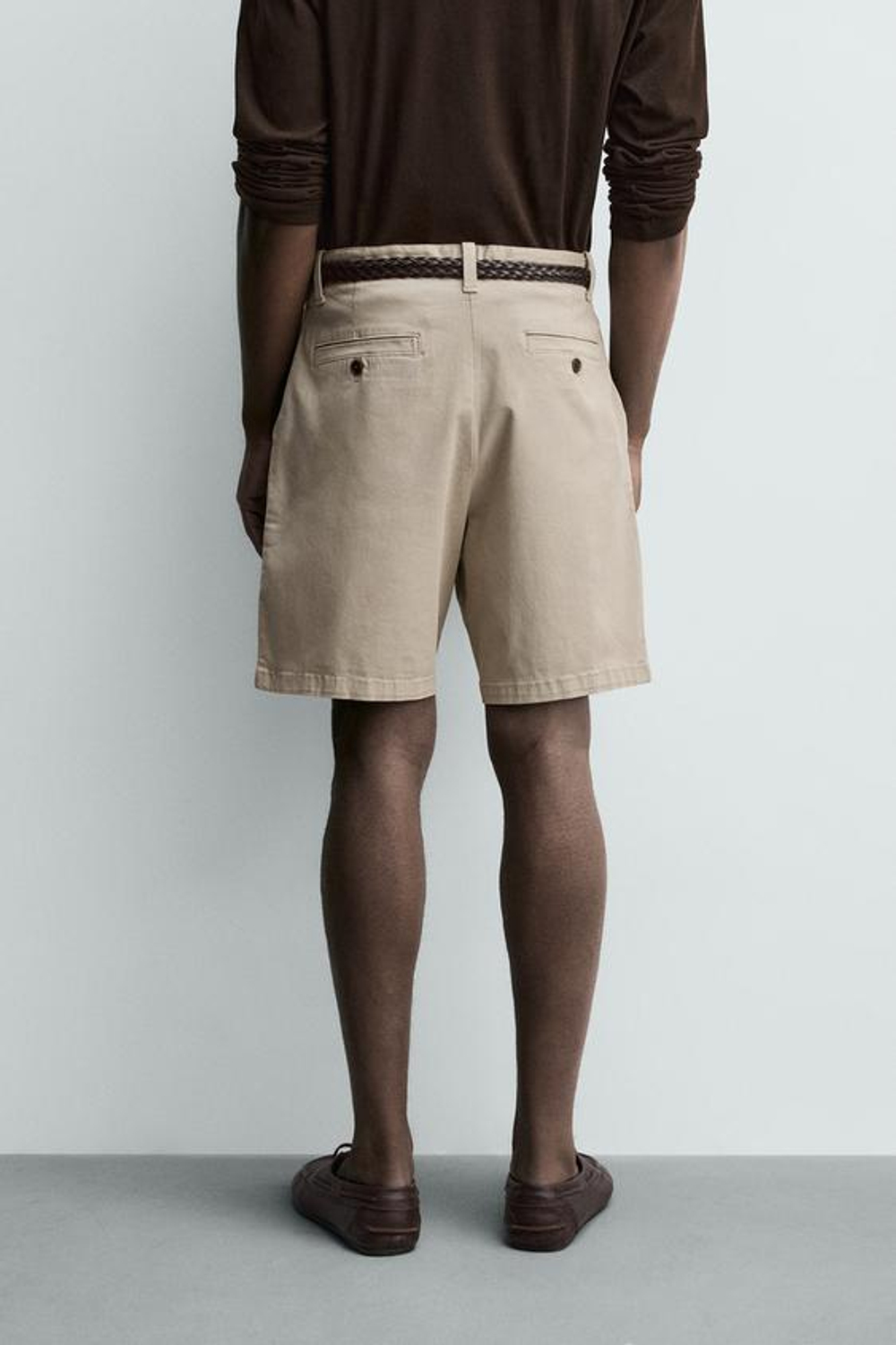 ZARA ШОРТЫ ЧИНОС REGULAR FIT, БЕЖЕВЫЙ