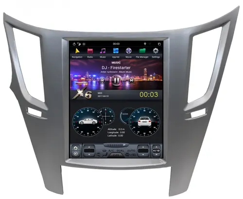 Магнитола для Subaru Outback/Legacy 2009-2015 (цвет рамки черный) - Kuberg ZF-1070B-Q6 вертикальный экран в стиле "Тесла" на Android 11, CarPlay, 4G SIM-слот