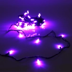 Гирлянда для дома НИТЬ «Хрусталь» 8 м 50 ламп LED, черный пров,IP-40. 8 режимов, Фиолетовый (возможность соединения)