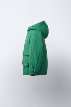 ZARA ПАРКА WATER REPELLENT С КОНТРАСТНЫМИ ДЕТАЛЯМИ, ЗЕЛЕНЫЙ