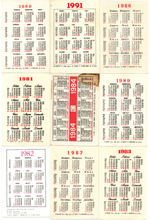 Календарики карманные 20 штук Мультфильмы СССР. 1979 - 1991 гг.