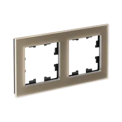 Рамка стеклянная на 2 поста Systeme Electric AtlasDesign Nature Шампань ATN320502