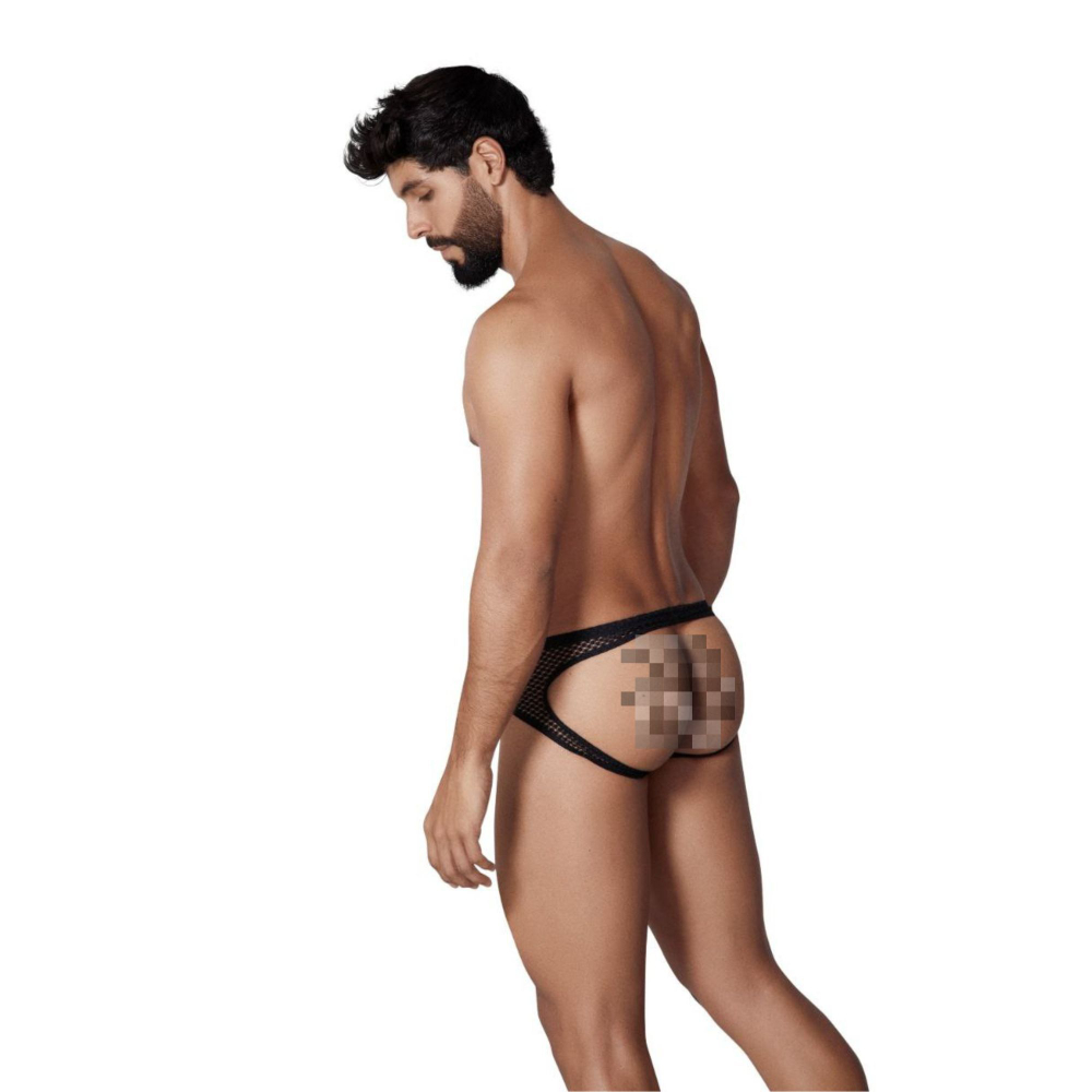 Черные трусы-джоки с ажурными вставками Urge Jockstrap (Размер: S) (Цвет: черный)